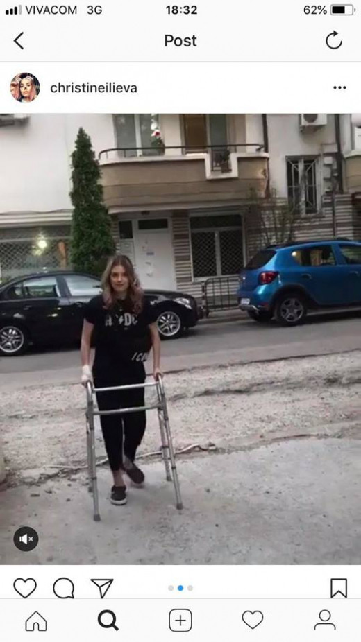 Кристин Илиева се опитва да ходи - СНИМКИ