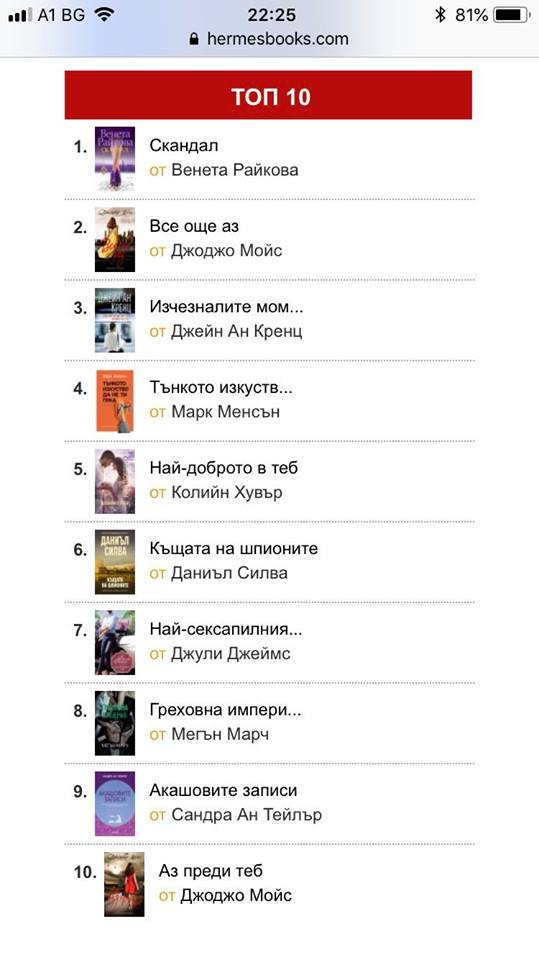 Венета Райкова не спира да се фука: Най-продавана съм в България! (показа списък с бестселърите)