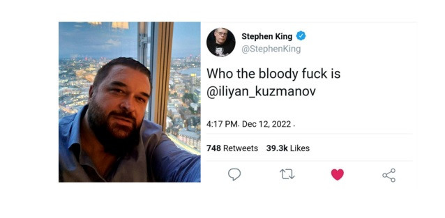 Шокиращо: Стивън Кинг ругае българския писател Илиян Кузманов!