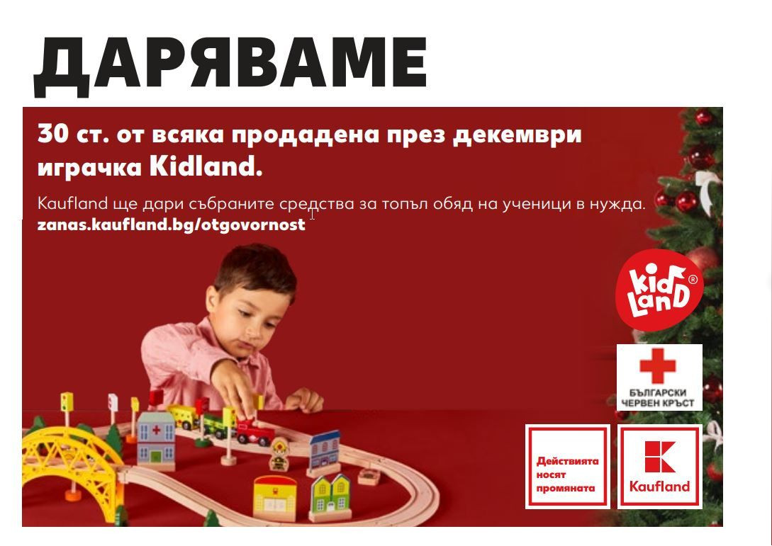 Kaufland дарява 30 ст. от всяка продадена до Коледа играчка Kidland®
