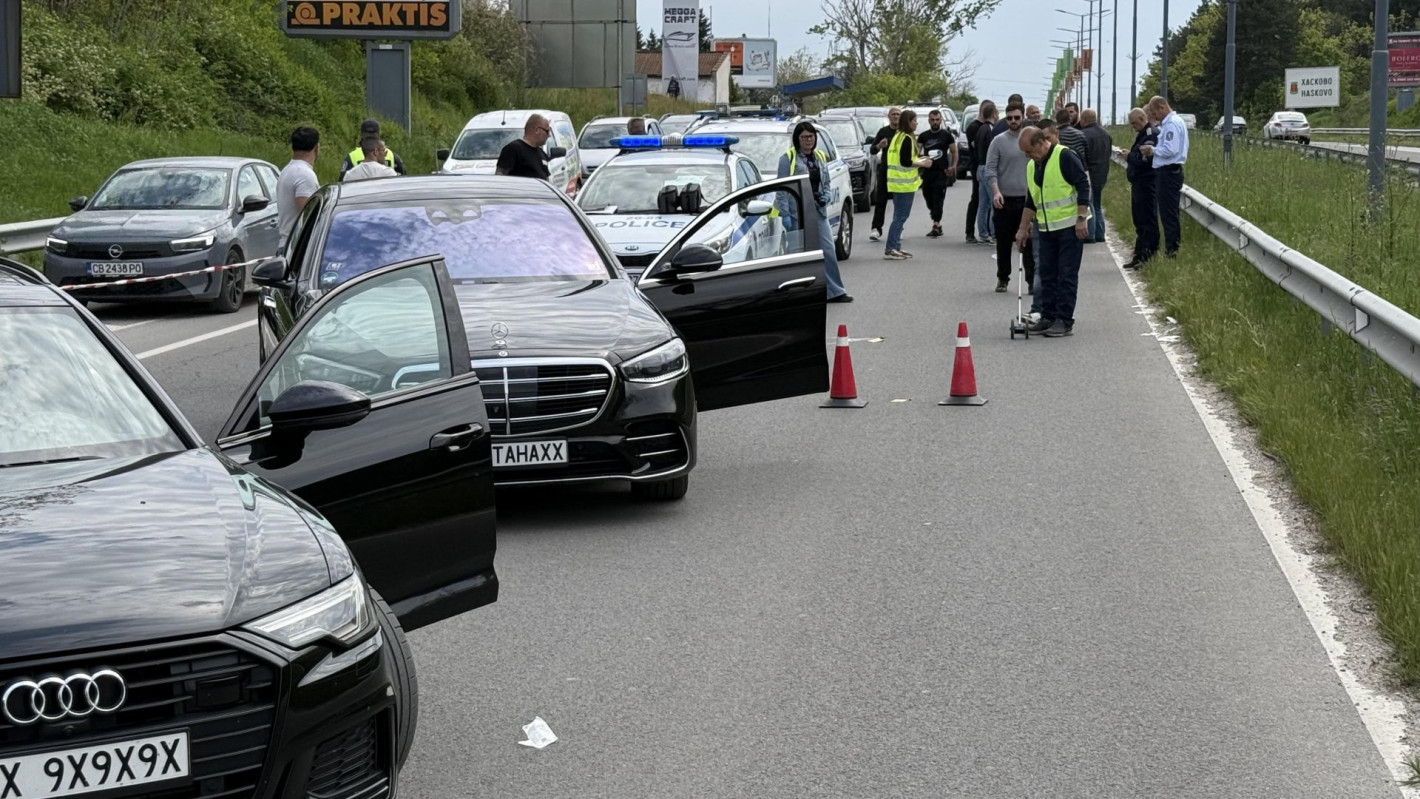 Скандал между шофьори в Хасково завърши с вадене на нож и изстрел в крака (снимки/видео)